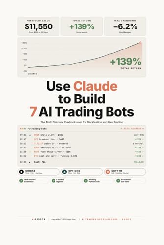Use Claude to Build 7 AI Trading Bots: Stocks, Options, Crypto. The Multi-Strategy Playbook used for Backtesting and Live Trading (AI Trading Bot Series)