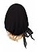 ShariRose Black Headscarf Non Slip Head Wear Pre Tied Bandana Headcover for Women Soft Cotton Head wear (Black silver knit wrap)