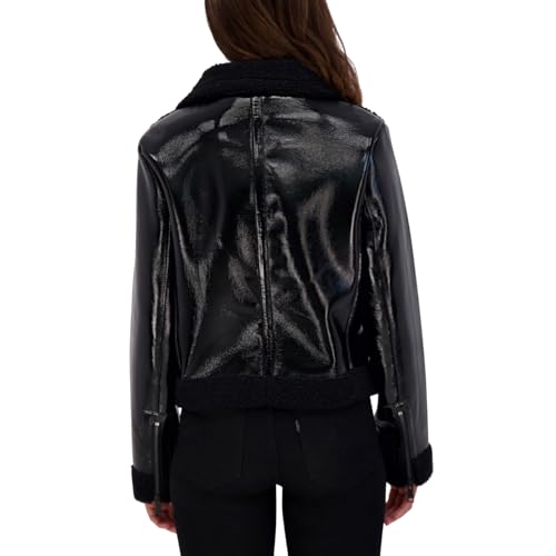 Andrew Marc Women's Moto Faux Patent Leather Jacket4