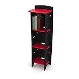 Legare Kids Bookcase, 3-Tier Bookshelf, Red and Black