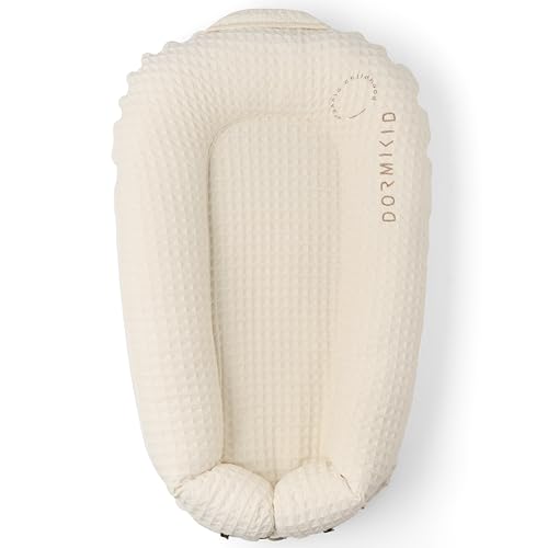 Organic Grand Cover for Docks • 100% Cotton Premium Quality Oeko-TEX Standard • Pure Breathable Replacement Soft Cover with Embroidery • Grand Toddler Size • Cover Only • (Cream Waffle)