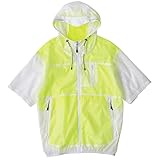 空調風神服 半袖フーディージャケット EBA5098 軽量 おしゃれ スタイリッシュ スポーティ bigborn EARLY BIRD ファン付きウェア 作業着 作業服 2023 夏 服のみ 単品 プロユニステッカー付 [0.クリア M]