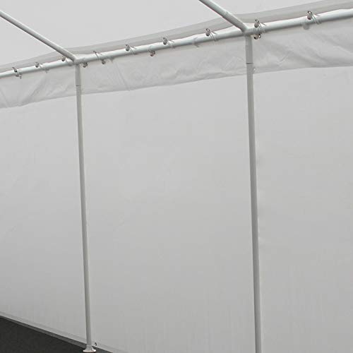 King Canopy 18-Feet by 20-Feet Canopy Enclosure Sidewall Kit w/Flaps, 2 Solid Sides, 2 Zippered Ends, 50 Ball Bungees, 180 GSM polyethylene, Fits 17-Feet 9-Inches by 20-Feet Frames, White - Thumbnail 4