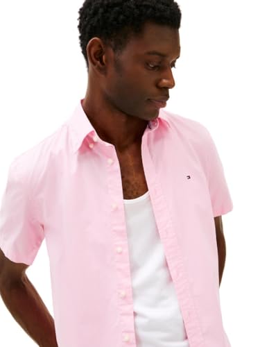 Image of Tommy Hilfiger Men's Short Sleeve Poplin Shirts in Regular Fit, Men's Button Down Shirts