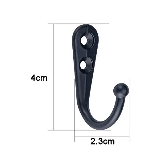 Bligo 16 Pack Black Coat Hooks - 8 Double Hooks And 8 Single Hooks For Hanging Towel Hat Bag, Heavy Duty Wall Mounted Coat Hanger With Screws For Bathroom Kitchen #TOP1