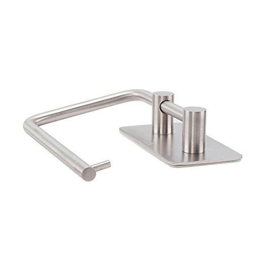 Zoic 3M Adhesive 304 Stainless Steel Toilet Paper Holder Hooks Tissue Storage Towel Roll Hanger Rv Wall Mount Brushed Dispenser Tissue Roll (4.72 Inches X 2.75 Inches) #TOP3