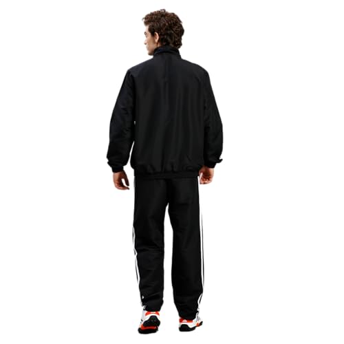 Image of Adidas Men Printed Training tracksuit Black /White - Polyester Regular Fit Activewear Set Lightweight, Breathable Sportswear track suit for Gym, Running, Fitness, Casual For All-Season
