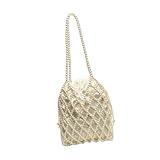 APLVFFZH Bolsa Transversal com Miçangas, Moderna, Portátil E, Ideal para Compras Ou Atividades Ao Ar Livre, Branco