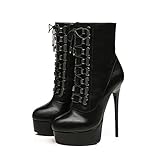  GIARO Galana 1022 Premium High-Heels für Damen - Elegante Stöckelschuhe - Damenschuhe mit hohem Absatz - verführerische Schuhe mit Stilettoabsatz - Pumps Schwarz (Schwarz Matt, Numeric_40)