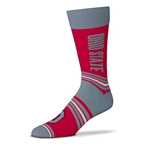For Bare Feet FBF NCAA Ohio State Buckeyes Unisex Go Team Dress Sock Team Color OSFM, (V-5057-U26-O-GT-585706)