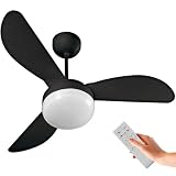 Ventilador de Teto Ventisol Fênix Inverter Black C/Controle Remoto e Placa LED 20W Integrada Bivolt