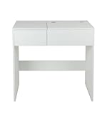 AVANTI TRENDSTORE -Lenna - Tavolo da trucco in legno laminato con 1 cassetto ed 1 a ribalta con specchio integrato. Dimensioni LAP 78x78x37cm