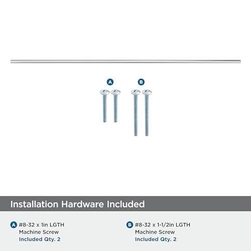 Image of Amerock 30-1 /4 inch Bar Pulls Polished Chrome Drawer Pull | 30-1 /4 inch (768mm) Center-to-Center Mounting Distance and 33-7 /16 inch Overall Length, Durable Carbon Steel Cabinet Hardware