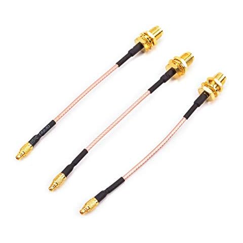 FPVKing FPV Antenna Extension Cable Adapter 95mm/3.7inch MMCX to SMA Female Low Loss Antenna for FPV Racing Drone Quadcopter DIY Accs Cover