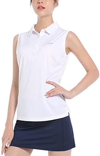 Ksmien Women’s Golf Polo Sleeveless Shirts Tennis Outdoor Athletic Tank Tops Quick Dry UPF 50+