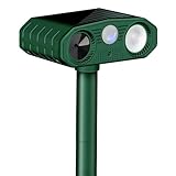 Répulsif Chat Ultrason, 3 Modes Repulsif Chat Solaire & Solaire et USB Répulsif Animaux, IP54 Étanche Repulsif Chat Exterieur avec Détecteur et Flash pour Chats Chiens Souris Ratons Animaux de Jardin