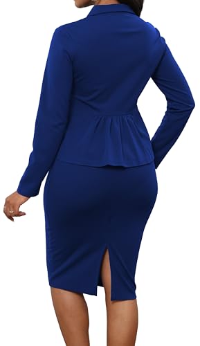 Image of Oxgmoky Women's Elegant Dresses Work Business Dress Bodycon Long Sleeve Pencil Dress