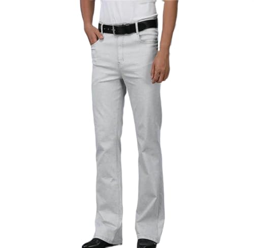 Men High Waist Thin Flared Jeans Loose Fit Summer Casual Wide Leg Trousers Street Denim Pants