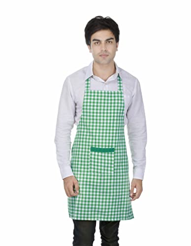 Image of Switchon Checkered Cotton Kitchen Cooking Apron with Chef Hat - Pack of 2 | Multi-Purpose Chef & Waiter Apron for Men & Women | Home, Hotels, Restaurants & Cafes | Proudly Made in India