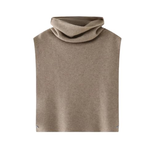 Chaleco de punto de cachemira para mujer con acabado premium de cuello alto