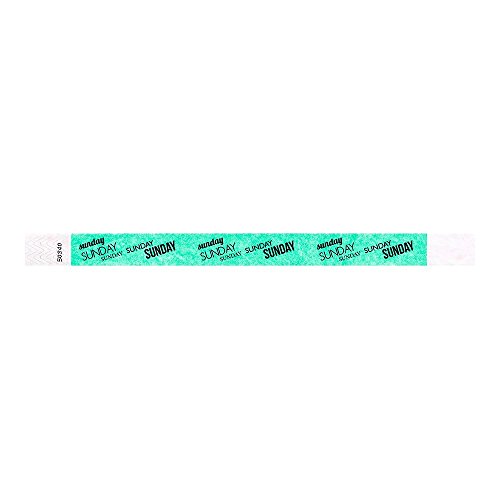Wristco Sunday Aqua Tyvek Wristbands For Events - 500 Count ¾” X 10” - Waterproof Recyclable Comfortable Tear Resistant Paper Bracelets Wrist Bands For Concerts Festivals Admission Party Tours #TOP2