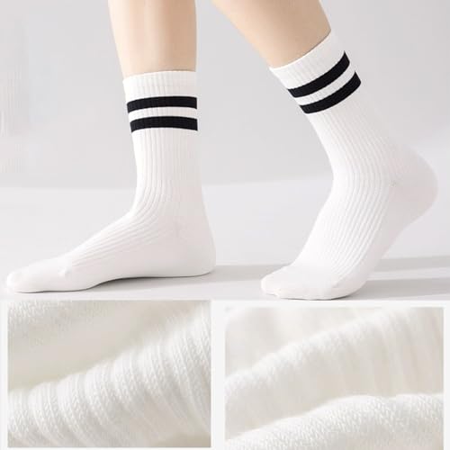 Hugsweet 2G 5 Pairs Quarter Crew Athletic Cotton Casual Striped Novelty Socks thumb #2