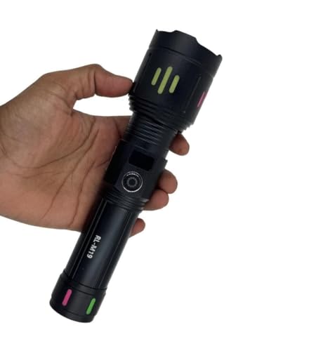 Image of RL-M19 150W Flashlight | Zooming Head | 3000mAh Type-C Rechargeable Torch | Aluminum Alloy Metal Body | Type-C Fast Charging Torch for Night & Outdoor