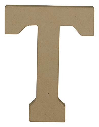 Clairefontaine ES Décopatch AC871C - Soporte de papel marrón maché 15,4 x 2,5 x 20 cm, letra mayúscula T