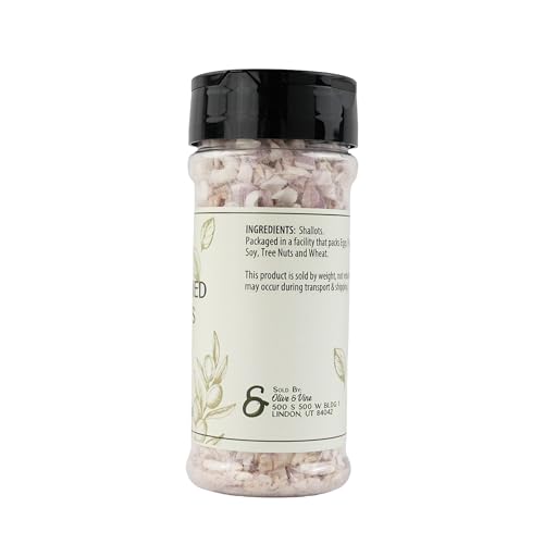 Olive & Vine Freeze Dried Shallots, Subtle Sweetness, For Sauces & Dressings, Rich Tradition, Authentic Taste, For Global Recipes (1.12 Ounce)