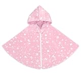 Man Fai Sky Baby Car Seat Poncho, Kid Toddler Car Seat Jacket Outwear for Girls, Double-layered Minnie dot fabric, Baby-sized Winter Hoodie Cape for Wearing, Pink