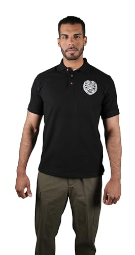 First Class Black Poly Cotton Security Polo Shirts4