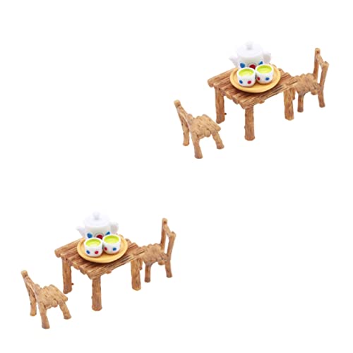ABOOFAN 2 Conjuntos De Conjunto De Chá Em Miniatura Brinquedos Em Forma De Flor Brinquedos Casa De B
