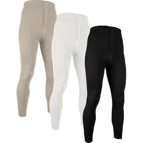 AMERICAN HEAVEN Mens Base Layer Long Pants | 100% Cotton Thermal Leggings | Multi Pack Colors Cover