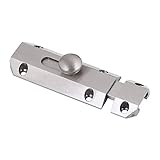 Brass Bolt Latch 3 inch Slide Barrel Door Lock Gate Door Bolt, Copper Security Slide Bolt Latch Lock for Storage Room Bedroom Door Window Cabinet, Heavy Duty Security Gate Sliding Latch Lock (Silver)