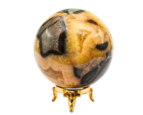 Image of Certified Septarian Crystal Ball for Meditation - Premium Crystal Vastu Items for Home and Feng Shui Items for Good Luck - Ideal for Pooja Supplies and Spiritual Practices (3 inch Inch)
