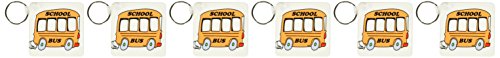 Porte-clés bus scolaire orange 3dRose de 5,7 cm en lot de 6 pièces