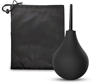 TSHAOUN Enema Bulb Douche for Men & Women, Reusable Cleaning Silicone Slim Nozzle Douche, Safe Comfortable Rubber Washing Cleaning Douche Kit, 160 ML (Black)