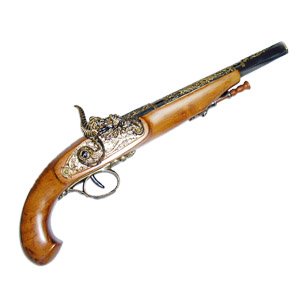 French Dueling Pistol, gold/black