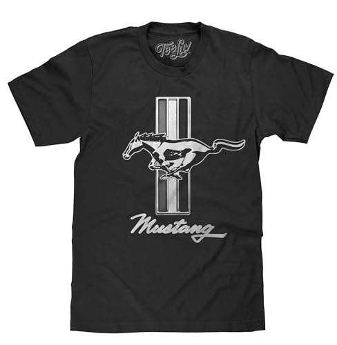 Ford Mustang Logo T-Shirt | Soft Touch Fabric-Large,Black