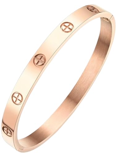 Pulseira Bracelete Feminino Rose Gold Vanglore 1252 Aço Inoxidável Banhado a Ouro Rose Garantia 12 m