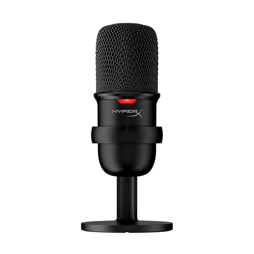 HyperX SoloCast – Microphone de jeu USB à condensateur, pour PC, PS4 et Mac, Désactivation du micro par pression, Diagramme polaire cardioïde, Gaming, Streaming,...