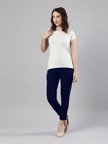 Image of Femmora Comfortable Fit Solid Straight Pant, Breathable Cotton Fabric with Side Zip Button Closure, for Women, Pack of 1