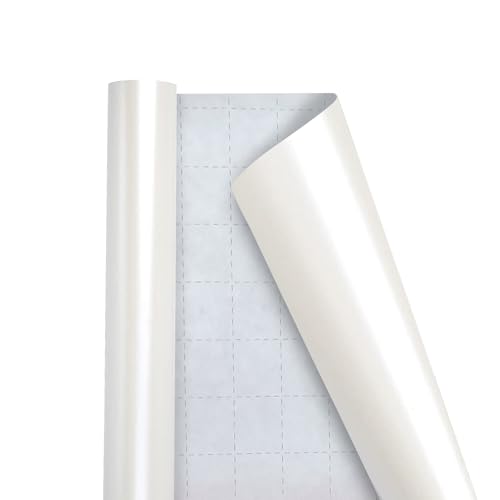 All Occasion Gift Wrapping Paper White Solid Color Pearly Lustre Paper Perfect Gifts for Women Wedding Valentines Day Mothers Day Birthday Christmas DIY Bouquet Supplies- 17 inch X 120 inch