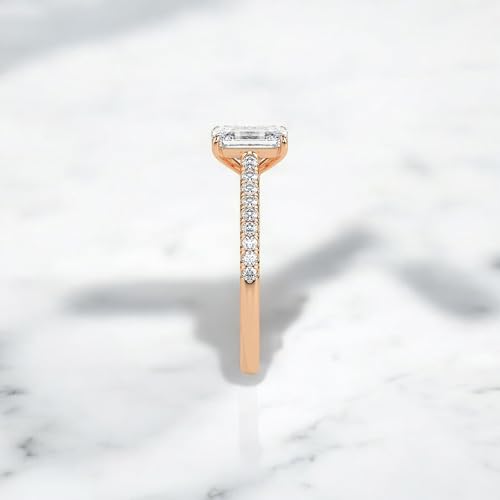 2 Carat Emerald Cut Moissanite Engagement Ring 14K Solid Yellow Gold Unique Art Deco Promise Ring Handcrafted Fine Jewelry for Women Fourth of July Gift for Her4