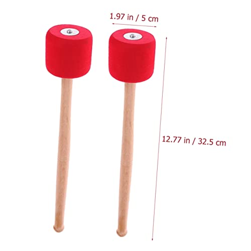 2 pares de baquetas para bombo con cabeza de espuma miniatura 2
