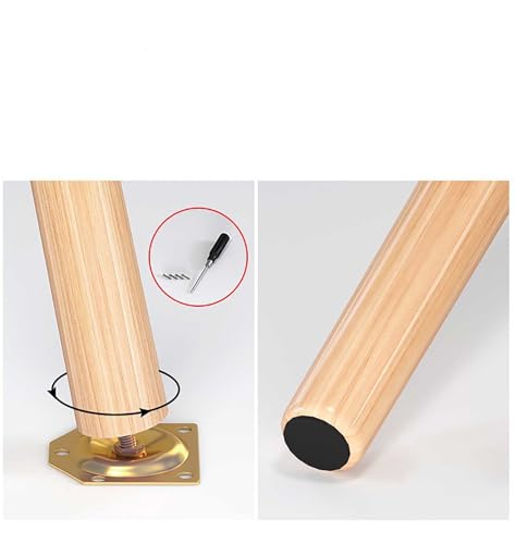 Pieds en hêtre massif de qualité supérieure pour table et armoire avec vis incluses