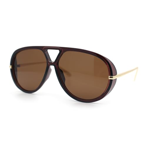 SA106 Iconic 80s Oversized Round Racer Metal Arm Plastic Sunglasses4