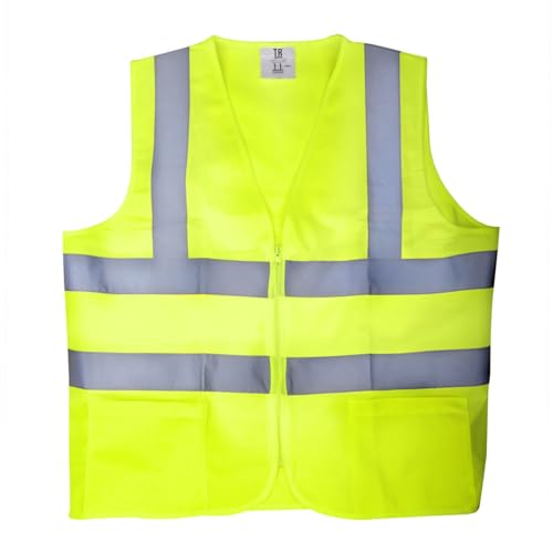 Image of TR Industrial Yellow Knitted Safety Vest, Size 4XL, 2-Pocket with Zipper