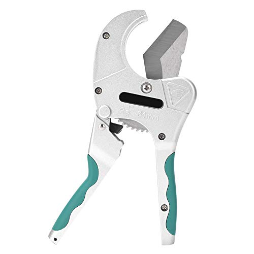 Garosa Pvc Cutter Ratcheting Plastic Pipe Tubing Cutter Pvc Pipe Cutter 2-1/2In 64Mm Hose Cutting Scissors Heavy Duty Cutting Tool Sk5 Steel Blade Aluminum Handle For Pvc Pp Pu Pe Pipe #TOP2