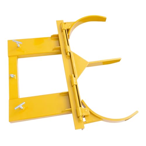 DMC-FPPS Drum Grabber 1500lbs Capacity Single Fork Mounted Drum Gripper, Hinged Folding Arm Design for 55 Gallon Drums up to 22.4